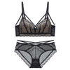 Image of Sexy Lace Bra Set Women Push Up Bra Lingerie Set Ultra-thin Panties Wire Free Bralette Soft Brassiere Underwear Set #D