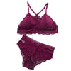Image of Sexy Lace Bra Sets Women Seamless Embroidery Bralette Wireless Breathable Underwear Lingerie Set