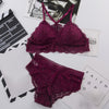 Image of Sexy Lace Bra Sets Women Seamless Embroidery Bralette Wireless Breathable Underwear Lingerie Set