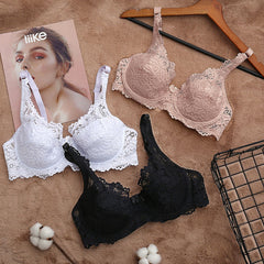 Sexy Lace Bra for Women Push Up Bras Straps Adjustment Lingerie Female Underwear Ladies Underwire Brassiere Big Plus Size 36-44