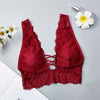 Image of Sexy Lace Bralette Camisoles Tank Top Women Deep V Back Cross Wirefree Underwear Lingerie Brassiere