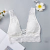 Image of Sexy Lace Bralette Camisoles Tank Top Women Deep V Back Cross Wirefree Underwear Lingerie Brassiere