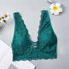 Image of Sexy Lace Bralette Camisoles Tank Top Women Deep V Back Cross Wirefree Underwear Lingerie Brassiere