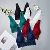 Image of Sexy Lace Bralette Camisoles Tank Top Women Deep V Back Cross Wirefree Underwear Lingerie Brassiere