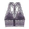 Image of Sexy Lace Bralette Top Push Up Backless Bra For Women Wireless Plus Size LongLine Thin Cotton Lingerie Underwear Brassiere White