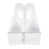 Image of Sexy Lace Bralette Top Push Up Backless Bra For Women Wireless Plus Size LongLine Thin Cotton Lingerie Underwear Brassiere White