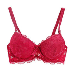 Sexy Lace Floral Bra Adjusted Straps Sheer Bra Women Padded Lingerie Brassiere