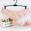 Image of Sexy Lace Panties Bowtie Panties Female Floral Lace Women Lingerie Breathable Briefs Low Waist Transparent Underwear 1/2pcs