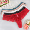 Image of Sexy Lace Panties Bowtie Panties Female Floral Lace Women Lingerie Breathable Briefs Low Waist Transparent Underwear 1/2pcs