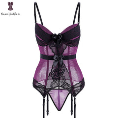 Women Corset Sexy Slim Burlesque Satin Body Shaper Strapless Overbust Plus Size Corset and Bustier  (11)