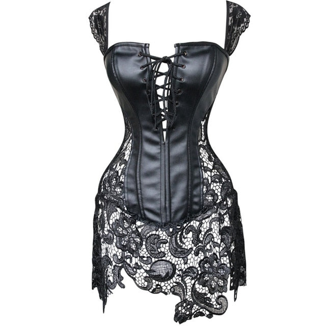Burvogue Underbust Steampunk Corset Waist Control Gothic Corsets Cincher with Curved Hem Bustiers Embroidery Short Waist Trainer  (2)
