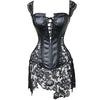 Image of Burvogue Underbust Steampunk Corset Waist Control Gothic Corsets Cincher with Curved Hem Bustiers Embroidery Short Waist Trainer  (2)