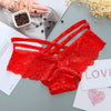 Image of Sexy Panties Women Lace Low-rise Solid Sexy Briefs Female Underwear Pant Ladies Cross strap lace Lingerie Women G String Thong