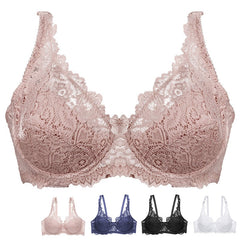 Sexy Push Up Bra B C Cup Lace Bras For Women Bra Adjustment Lingerie Female Bralette Underwear Ladies Big Plus Size Brassiere