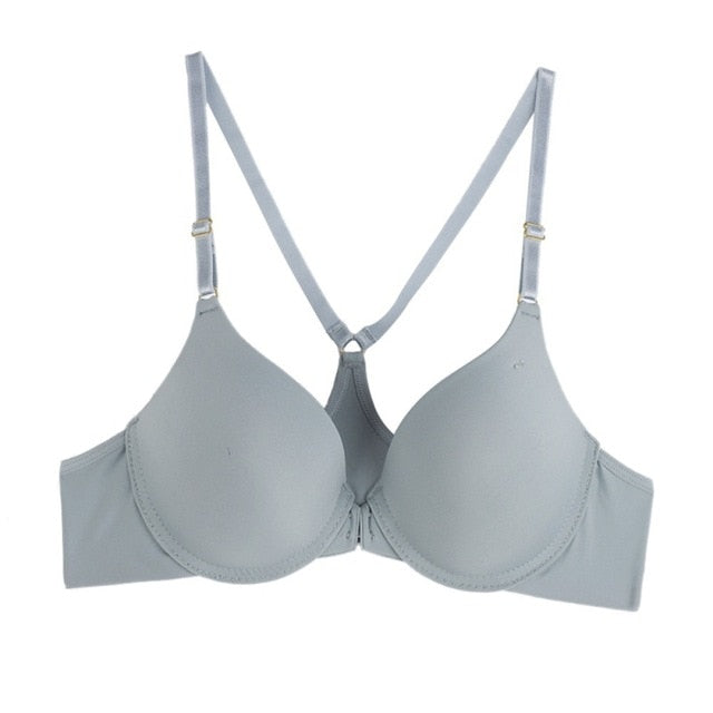 Sexy Push Up Seamless Underwire Bra Women Front Closure Lace Bra Lingerie Bralette Underwear 5 Colors