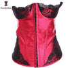 Image of Sexy Red Corset Lingerie With Lace Push Up Bra Adjustable Shoulder Strap Plus Size Women Night Wear Boned Corselet Waist Cincher