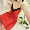 Image of Sexy Satin Sleepwear Deep V-neck Nightdress Nightgown Wedding Silk Sleeveless Lingerie Night Dress Summer Women Home Dress #D