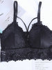 Image of Sexy Sheer Lace Bras for Women Padded Solid Pink White Black Spaghetti Straps Bralette Wire Free Beauty Back Female BH underwear