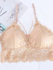 Image of Sexy Sheer Lace Bras for Women Padded Solid Pink White Black Spaghetti Straps Bralette Wire Free Beauty Back Female BH underwear