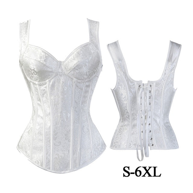 Sexy Steampunk Zipper Corset Plus Size Retro Cosplay Bustier Party Dress Black Lacing-up corselet Women Top