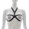 Image of Sexy Underwear Leather Bra Bondage Flirting Toys Fetish Adjustable Collar Open Bra And Nipple Cover Chastity Lingerie For Women