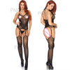 Image of Sexy V-Neck Costumes catsuit underwear Erotic Open Crotch Bodystocking Teddy Lingerie Crotchless BabyDoll lingerie porno for sex