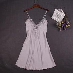 Sexy White Women Nightwear Lace Nightdress Nighty Mini Nightgown Suspender Skirt Sleepwear Rayon Sleeveless For Female M-XXL