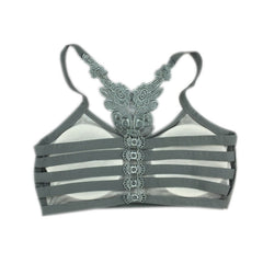 Sexy Women Fitness Butterfly Crop Tank Top Bra Stretch Elastic Seamless Padded Vest Bra Bustier 99  XRQ88