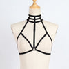 Image of Sexy Women Gothic Cage Elastic Bandage  Choker Open Cup Bra Top Body Cross Crop Straps Bra
