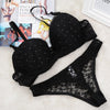 Image of Sexy Women Lace Drill Bras Set Women Push Up Underwear Sets Bra And Thong Bra Briefs Panties Intimates Sets Dot Printed