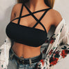 Image of Sexy Women Lingerie Bra Black Sexy Erotic Bra Push Up Vest Bondage Straps Elastic Bandage Hollow Out Erotic Crop Top Bralette