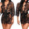 Image of Sexy Women Lingerie Lace Night Dress Sleepwear Nightgown Bandage Deep V G-String See Through Sexy Sheer Sleep Dress 2019 Silky