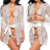Image of Sexy Women Lingerie Lace Night Dress Sleepwear Nightgown Bandage Deep V G-String See Through Sexy Sheer Sleep Dress 2019 Silky