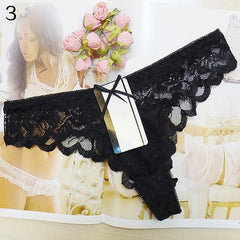 Sexy Women See Through Lace Briefs Knickers G-String Thong Ladies Lingerie Womens Exotic G String Panties Underwear Apparel