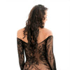 Image of Sexy lingerie Body Clothes suspenders Mesh stockings Lingerie Fishnet and Lace  long Sleeved Floral Lace Crotchless Bodystocking