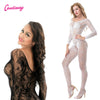Image of Sexy lingerie Body Clothes suspenders Mesh stockings Lingerie Fishnet and Lace  long Sleeved Floral Lace Crotchless Bodystocking
