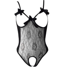 Sexy lingerie women porno Silver black mature female erotic hollow tight bodysuit Chest A File Open Underwear temptation H5