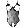 Image of Sexy lingerie women porno Silver black mature female erotic hollow tight bodysuit Chest A File Open Underwear temptation H5