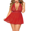 Image of Sexy lingerie women underwear Plus Size Open Back Lingerie Babydoll Sleepwear Fashion, fun, solid color new thin section mesh H5