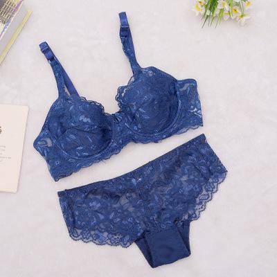 Sexy push up bra briefs set ultra thin sexy bra lingerie set big size Lace Bra Briefs Set Sexy V Neck Plunge u Lace Bra Briefs