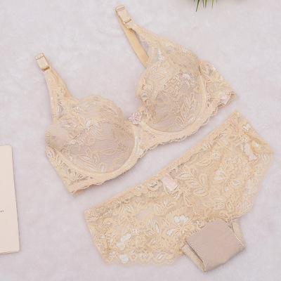Sexy push up bra briefs set ultra thin sexy bra lingerie set big size Lace Bra Briefs Set Sexy V Neck Plunge u Lace Bra Briefs