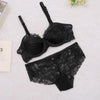 Image of Sexy push up bra briefs set ultra thin sexy bra lingerie set big size Lace Bra Briefs Set Sexy V Neck Plunge u Lace Bra Briefs