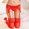Image of Sheer Lace Ligas Sexy Top Thigh Highs Garter Belt for Women Lingerie Bow Pastel Goth Suspender 4 Color Choiced