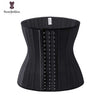 Image of Shinning Latex Waist Trainer 25 Spiral Steel Boned Black Cream Waist Slimming Cincher 3 Hooks And Eyes Corset Underwear Corselet