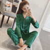 Image of Short Sleeve Silk Pajamas Spring Women Summer Pajama Sets Silk Pijama Sleepwear Pyjamas Plus Size 3XL 4XL 5XL 85kg Nightwear Set