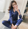 Image of Short Sleeve Silk Pajamas Spring Women Summer Pajama Sets Silk Pijama Sleepwear Pyjamas Plus Size 3XL 4XL 5XL 85kg Nightwear Set
