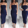 Image of Sibybo Off Shoulder Strapless Sexy Women Dress Sleeveless Straight Long Bodycon Dress Backless Casual Summer Party Dress Women