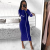 Image of Simenual Casual Bodycon Women Long Dress Fashion Full Sleeve Striped Patchwork  Dresses Fashion Turtleneck Ladies Skinny Dresses