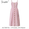 Image of Simplee Elegant button women dress Pocket polka dots yellow cotton midi dress Summer casual female plus size lady beach vestidos
