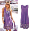 Image of Sleeveless Floral Print Loose Beach Summer Dress Fashion Six Colors Casual Women Dress 2019 Sexy Dress Plus Size S-5XL